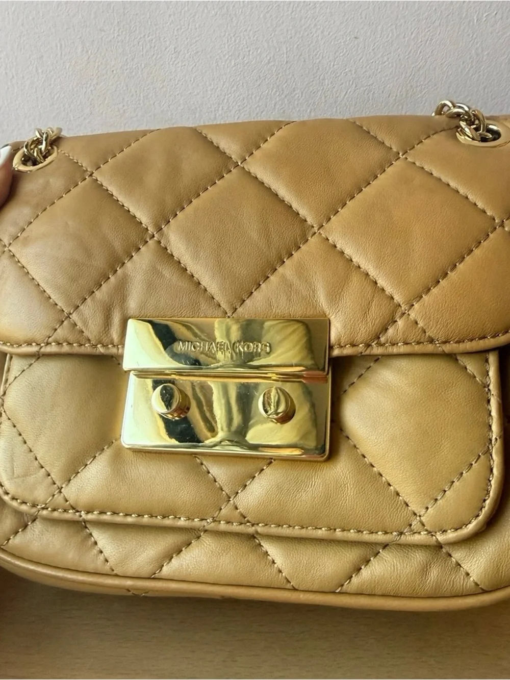 Brand New Michael Kors Quilted Tan Crossbody Bag
